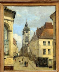 A douai harangtorony Camille Corot (1796-1875) festménye 1871 V. 0,46x0,38 m