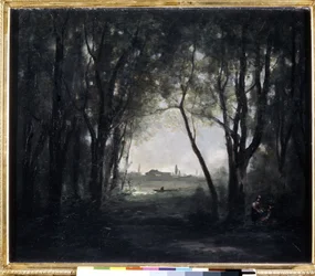 ""Paysage au lac"" (Táj tóval) Camille Corot (1796-1875) festménye 1865-1873 Méret: 53x65,5 cm Ermitázs Múzeum, Szentpétervár (Szentpétervár)