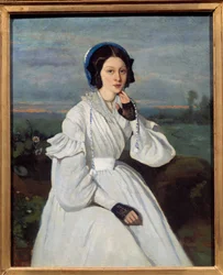 Claire Sennegon portréja (1821-?) Camille Corot (1796-1875) festménye 1837 V. 0,43x0,35 m