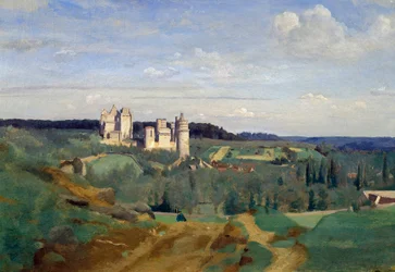 Pierrefonds kastélya Camille Corot (1796-1875) festménye 1834 Quimper, Musee Des Beaux Arts