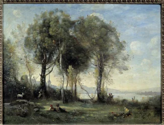 Castel Gondolfo kecskéi. Camille Corot (1796-1875) festménye