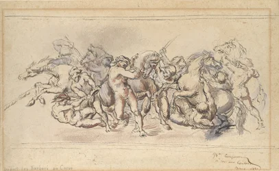 A Barberi-lovak versenyének kezdete, Róma, 1860.