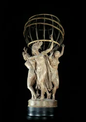 A földgömböt tartó négy világrész, Jean-Baptiste Carpeaux (1827-1875) szobra, 19. század, Párizs, Musée d