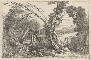 Férfi és nő ásnak, tányér az "A New Book of Landskips"-ből, 1637