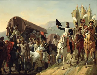 Napóleon (1769-1821) tiszteleg a sebesültek bátorsága előtt, 1806