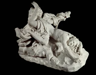Hippolyte halála A mitológia óriását a gigantomákia során megölik. Jean Baptiste Lemoyne (1704-1778) szobra 18. századi Párizs, Louvre Múzeum.