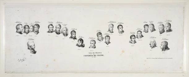 A bécsi kongress minisztereinek nevei, 1815, kiadva 1815-ben