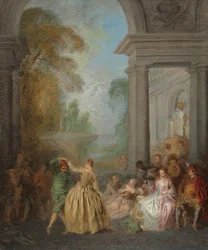 Táncosok egy pavilonban, 1720-as évek