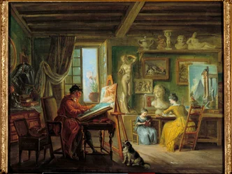 A festőműhely Jean Baptiste Lallemand festménye (1710-1803) 18. századi Dijon, Szépművészeti Múzeum
