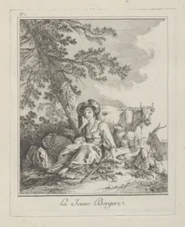 A fiatal pásztorlány, második tábla az északi népek vegyes ruházatából, 1765