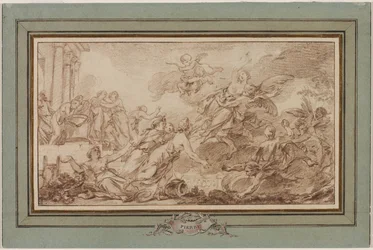 Boreas elrabolja Oreithyiát, c. 1755-1760.