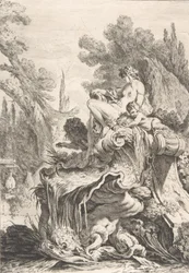 The Seated Nimph Egy szökőkút egy kagylóhéjon ülő naiáddal, kb. 1740.