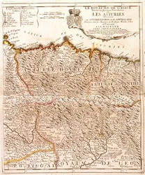 Asztúria térképe (Spanyolország) (metszet