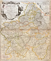 Champagne térképe (Franciaország) (metszet