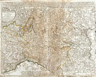 Lombardia térképe (Olaszország) (metszet
