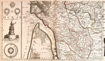 Aquitánia térképe (Franciaország) (metszet