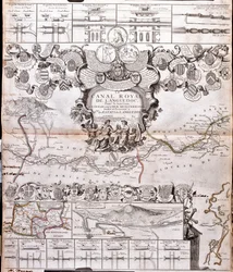 A Canal du Midi térképe vízvezetékeivel (metszet