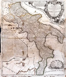 A Nápolyi Királyság térképe (Olaszország) (metszet)
