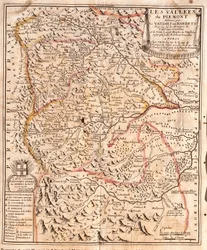 Piemont térképe (Olaszország) (metszet