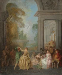 Táncosok egy pavilonban, 1720-as évek.