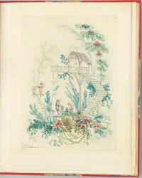 Díszítő design az új kínai notebook-készletből, tervezők és festők számára No.3, Inventes et dessines Jean Pillementtől. Anne Allen sírjai