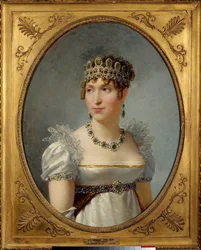 Hortense de Beauharnais királyné (1783-1837), Hollandia királynéja, Louis Bonaparte felesége portréja. Joséphine de Beauharnais császárné lánya és a későbbi III. Napóleon anyja. Jean-Baptiste Regnault (1754-1829) festménye, 1810