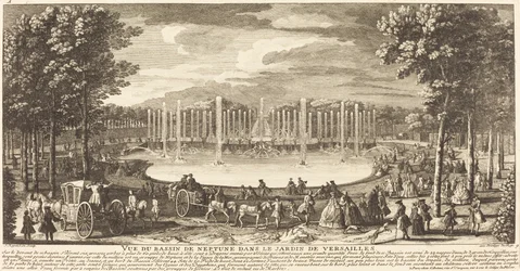 Kilátás a Bassin de Neptune-ra a Versailles-i kertben