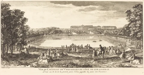 Kilátás a Versailles-i palotára a Cote de l
