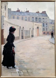 Várakozás, rue de Chateaubriand Párizsban Jean Beraud festménye (1849-1935)