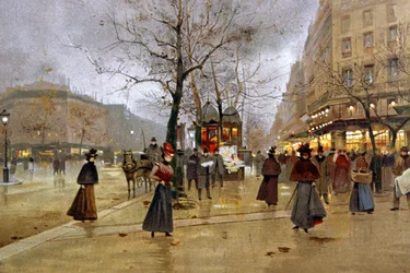 Párizs, a nagy sugárutak, 1890 körül (festmény)