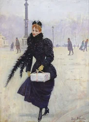Párizsi nő a Place de la Concorde-ban, 1890 körül