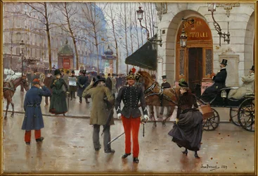 A Boulevard des Capucines és a Theatre du Vaudeville, Párizs (festmény, vászon)