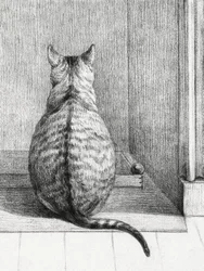 Ülő macska, hátulról (1812)