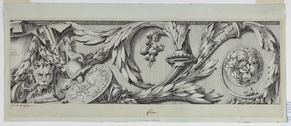 Rajz, fríz Rinceau-val, 1775-80