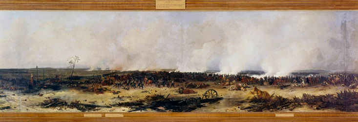 Oroszország hadjárata: "" Panoráma a moszkvai csatáról 1812. 09. 07-én"". A moszkvai csata (a borodinói csata is) I. Bonaparte Napóleon (1769-1821) franciái és a Mihail Golenicsev Kutuzov (Goleniscsev) vezette orosz császári hadsereg között