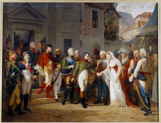 I. Napóleon (1769-1821) július 6-án Tilsitben (Tilsitt) fogadta Lujza porosz királynőt (1776-1810).