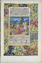 Ms Lat. Q.v.I.126 f.35 Abigail és Dávid találkozása, Louis dOrleans óráinak könyvéből, 1490