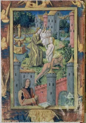 Ms Lat. Q.v.I.126 fol.11 Éva teremtése Orléans-i Lajos óráinak könyvéből, 1490