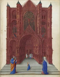 Très Riches Heures du duc de Berry - Szűz Mária bemutatása a jeruzsálemi templomban folio 137r