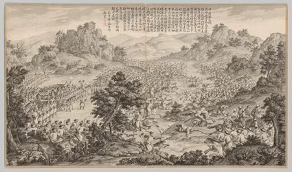 Nagy győzelem Huermannál: A lázadások leverésének csatajelenetei... c. 1765-1774.