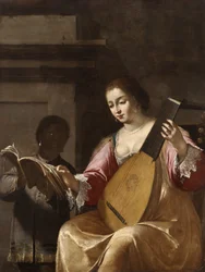 Lanton játszó nő, 1638