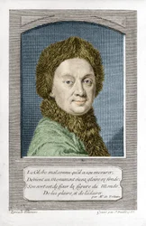 Pierre Louis Moreau de Maupertuis csillagász (1698-1759), metszett J. Daullé 1755-ben