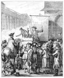 A sarlatán a Louvre-ban, Párizs, 1885.