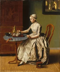 Csokoládét töltő hölgy, La Chocolatière, kb. 1745