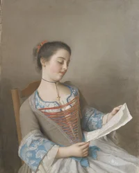 A művész unokahúga, Marianne Lavergne, „La Liseuse” néven ismert „La liseuse” (Marianne Lavergne, a művész unokatestvére, lyoni vidéki ruhákban)