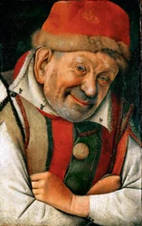 Reneszánsz: Pietro Gonella (Gonnella) udvari portréja (meghalt 1441-ben), a ferrarai Este ház udvara - A ferrarai udvar Jester Gonella portréja, Fouquet, Jean (1420-1481), kb. 1445. Olaj, fa , 36,1x23,8. Művészettörténeti Múzeum, Bécs