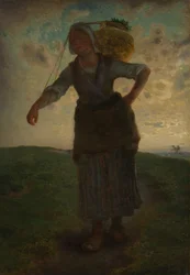 Egy normann tejeslány Greville-ben, 1871 (olaj, karton)
