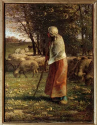 La petite bergere Jean Francois Millet (1814-1875) festménye 19. század V. 0,32x0,25 m Párizs, Muse d