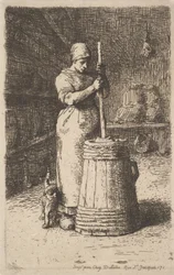 Vajat forgató nő, 1855-56