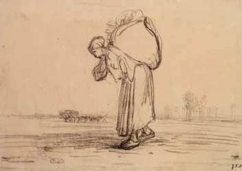 Nő, aki zsákot hord a hátán, 1851-1855